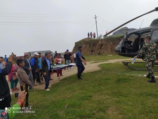 अधिक रक्तश्राव भएकी सुत्केरीको हेलीकोप्टरमार्फत उद्धार