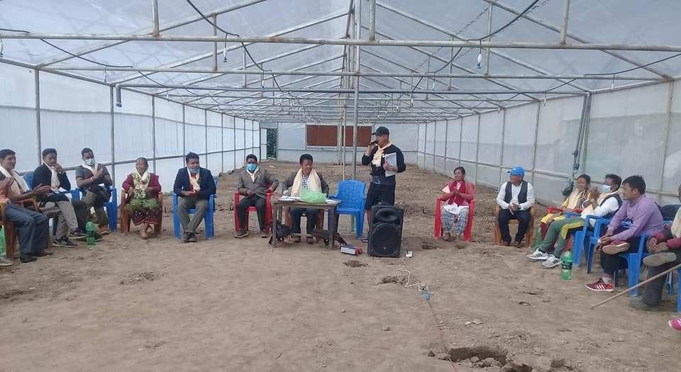 खोटाङको दोर्पाचिउरीडाँडा बुवासुङमा व्यवसायिक तरकारी खेतीका लागि हाइटेक निर्माण