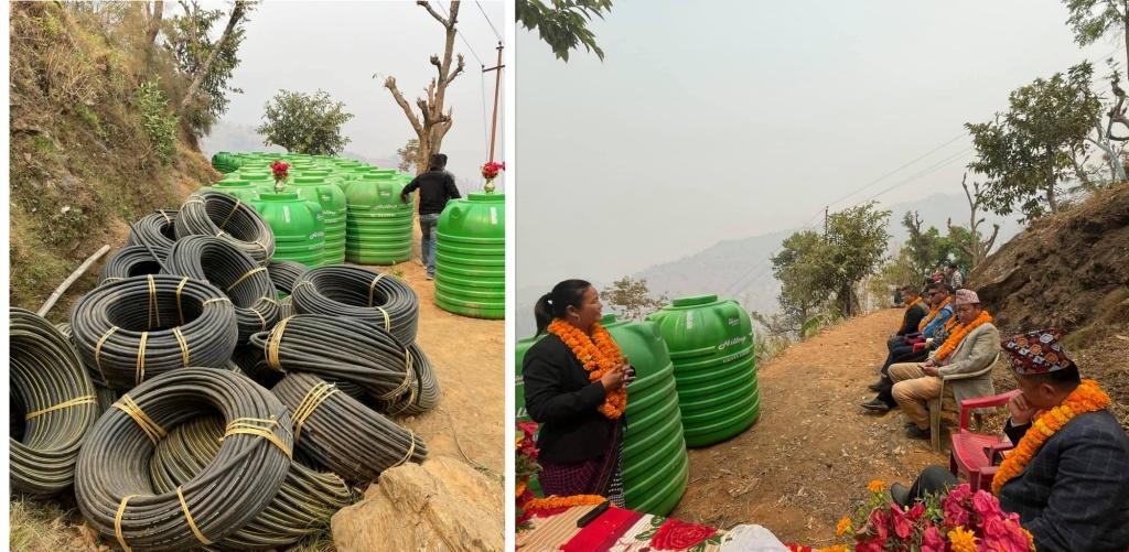 हलेसी तुवाचुङ नगरका सुन्तला किसानलाई हिल ट्यांक र पाईप