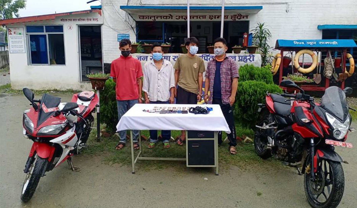 मोरङमा लागु औषधसहित चार जना पक्राउ