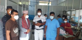 सामाजिक विकास मन्त्री साम्सोहाङद्धारा कोभिड अस्पतालको अनुगमन