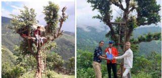 रुखमा डेरा बनाएर पढ्ने छात्रलाई टेलीकमले दियो पकेट वाईफाई डिभाईस