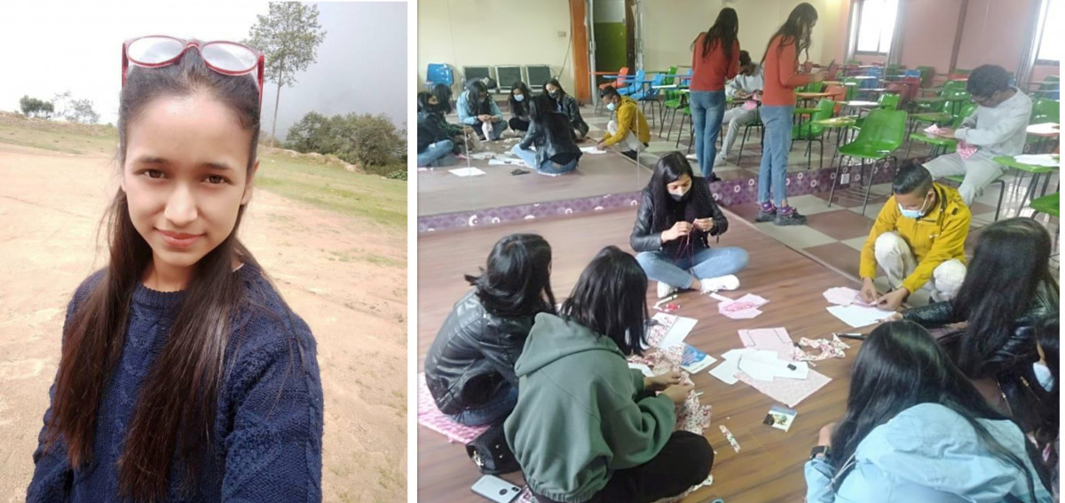 शहरमा प्याड बनाउन सिकाउँदै गाउँकी किशोरी