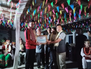 पत्रकार भट्टराई कुभिन्डेमा सम्मानित