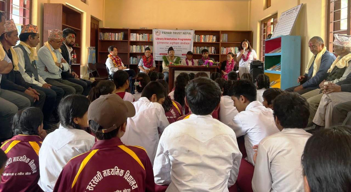 सरस्वती मावि मात्तिममा २४ लाख बराबरको आधुनिक पुस्तकालय स्थापना
