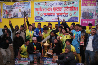 नेर्पा स्पोर्टस क्लबले जित्यो तीन लाख बराबरको ‘प्रभुराम राई आमन्त्रित फुटबल कप’